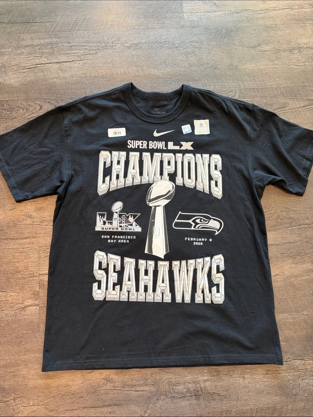 Nike Adult XL Seattle Seahawks NFL Super Bowl LX Champions Trophy Collection Tee